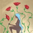 'A woman's sensuality',acryl op d., 30x30cm,2008,verkocht