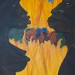 'Het vuur, de lamp van de liefde', 100x80cm acrylverf op doek, 1994, verkocht