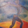 'De dans die de schemering tot leven bracht 2', 55x50cm acrylverf op doek, 1995, verkocht