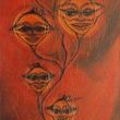 'Sharing our laughs and our sadness', 80x40cm acrylverf op doek, 1999, verkocht