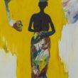 'Vrouw met gewaad en schaal', 70x60cm acrylverf op doek, 1993